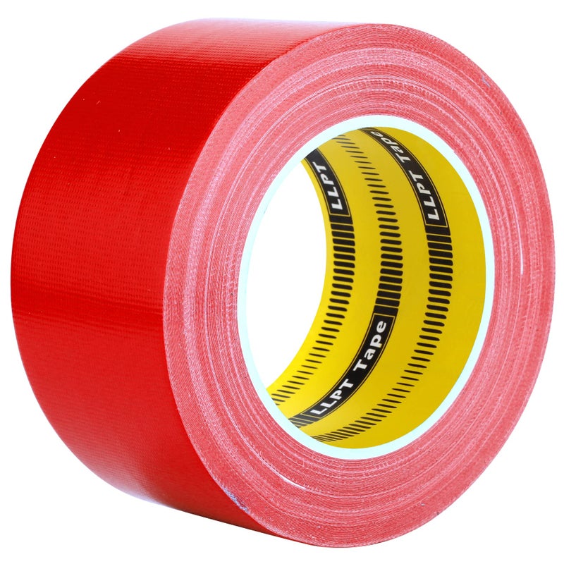 LLPT Duct Tape Premium Grade 2.36 Inches x 108 Feet x 11 Mil Easy Tear Residue Free Strong Adhesive Color Red (DT244) - Image 1